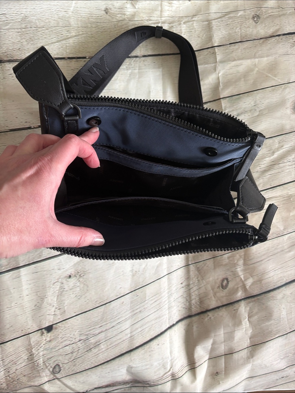 DKNY Navy and Black Messenger Crossbody Bag - Picture 3 of 4